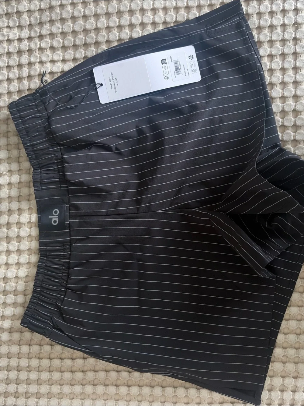 NWT ALO Black Pinstripe Daylight Boxer Shorts